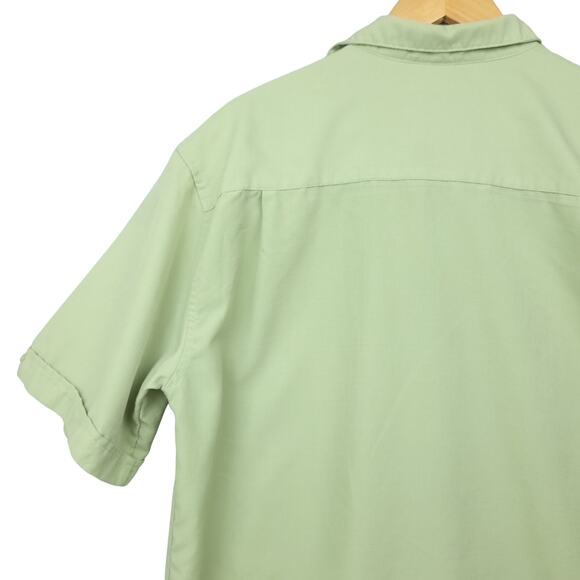 Cubavera Men's Short Sleeve Button-Up Shirt Size Large Green Casual Resort Wear - Picture 9 of 13